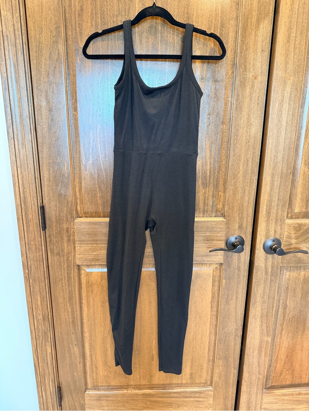 Vuori Black Scoop-Neck One-Piece Jumpsuit